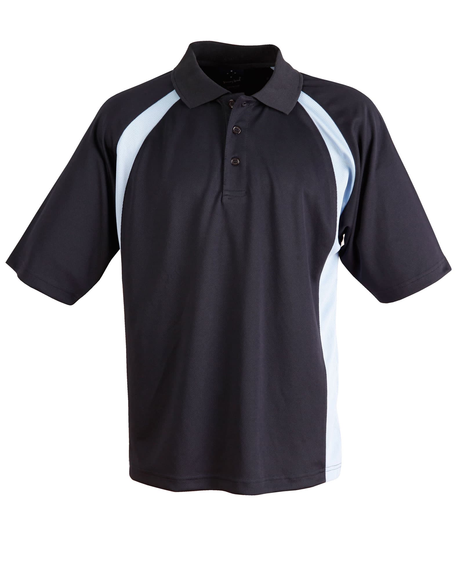 Mens CoolDry Micro-mesh Short Sleeve Polo PS30 | Navy/Skyblue