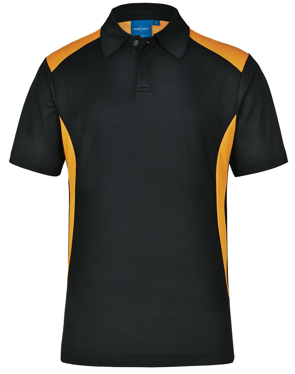 Mens TrueDry Contrast Short Sleeve Polo PS31 | Black/Gold