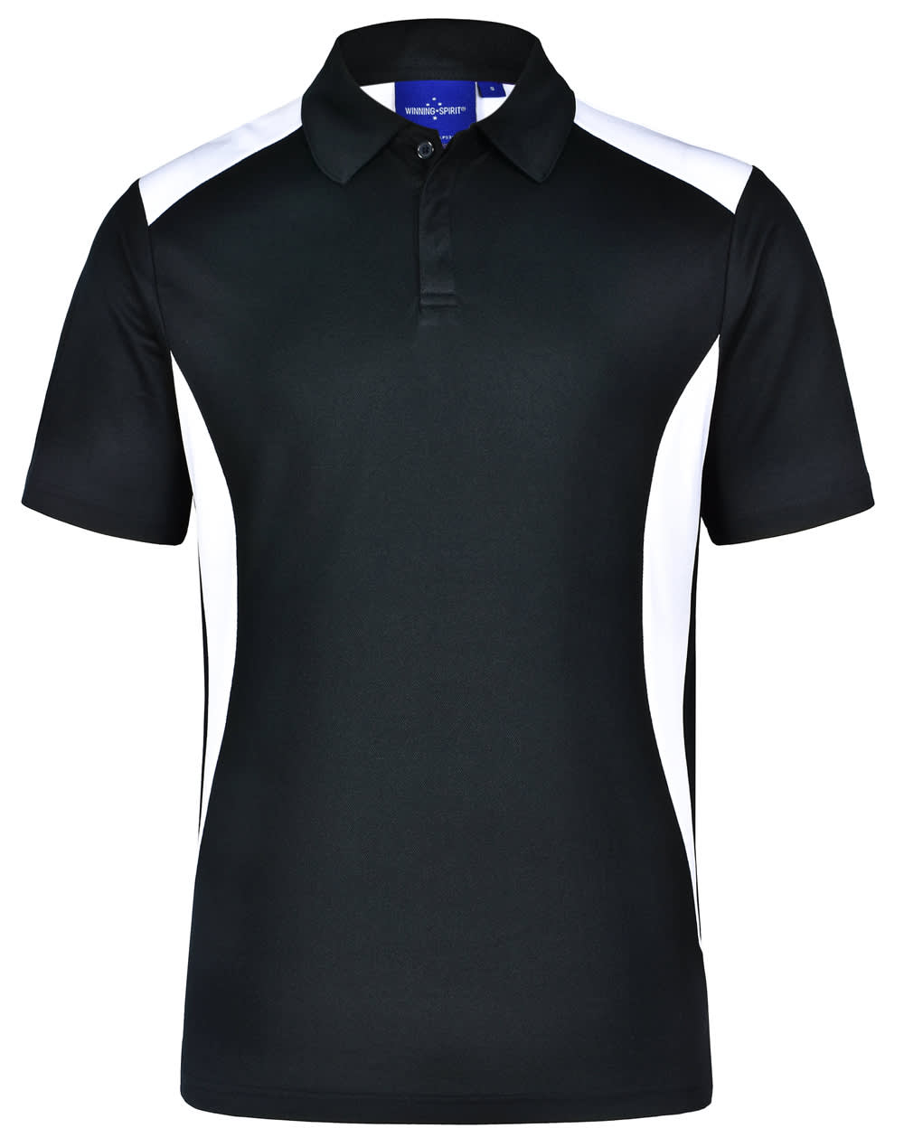 Mens TrueDry Contrast Short Sleeve Polo PS31 | Black/White