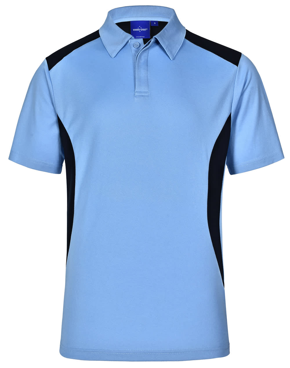 Mens TrueDry Contrast Short Sleeve Polo PS31 | Skyblue/Navy