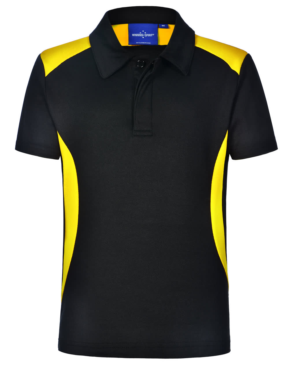 Kids TrueDry Contrast Short Sleeve Polo PS31K | Black/Gold