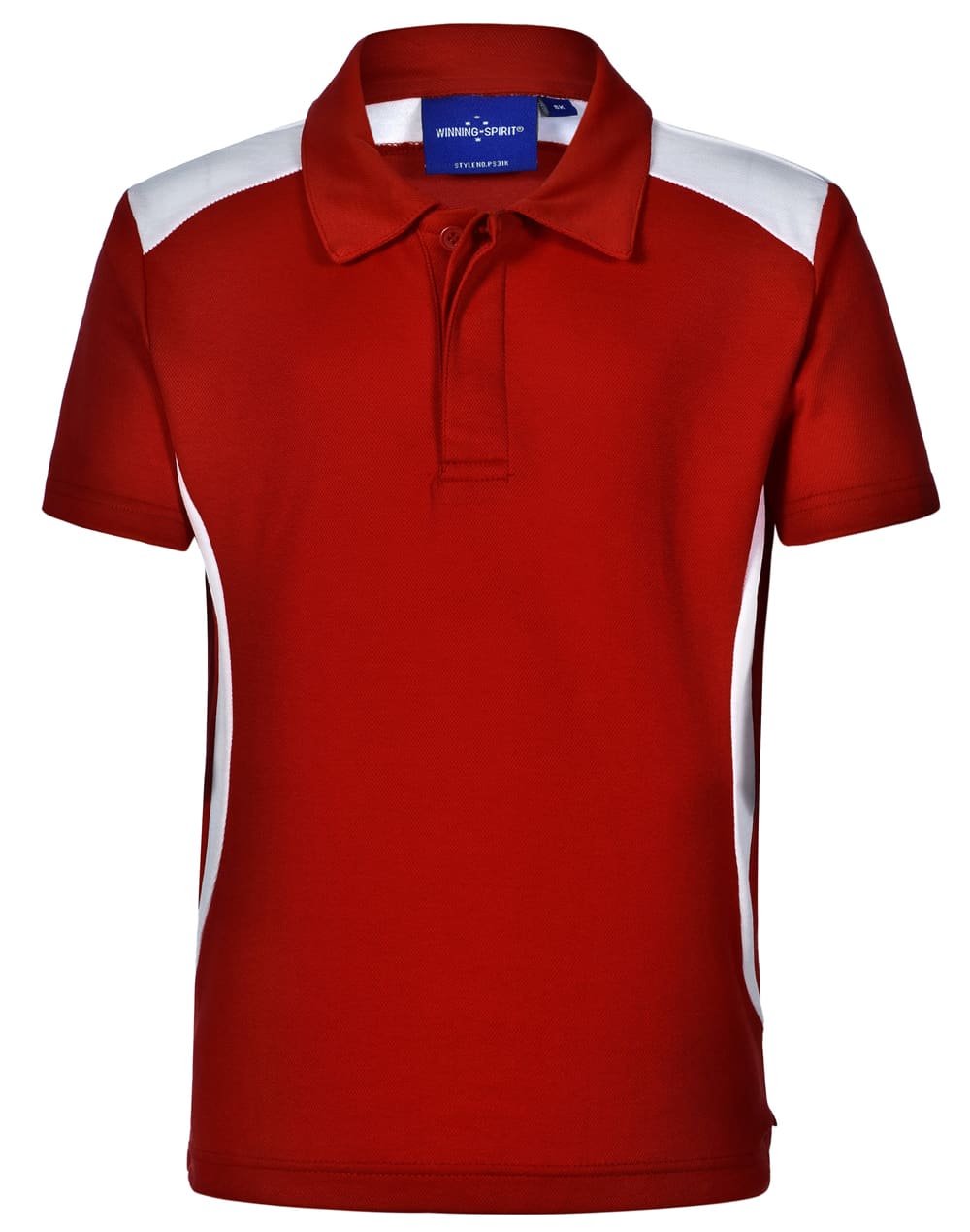 Kids TrueDry Contrast Short Sleeve Polo PS31K | Red/White