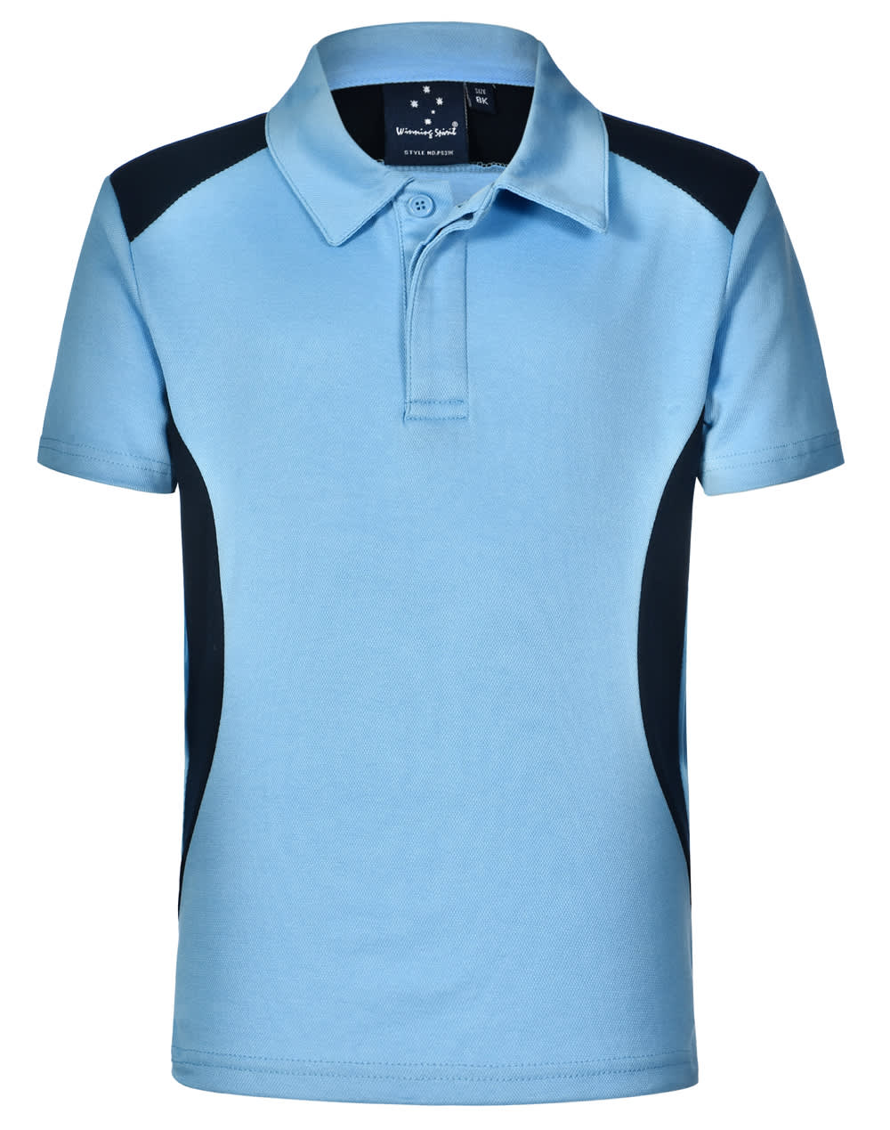 Kids TrueDry Contrast Short Sleeve Polo PS31K | Skyblue/Navy