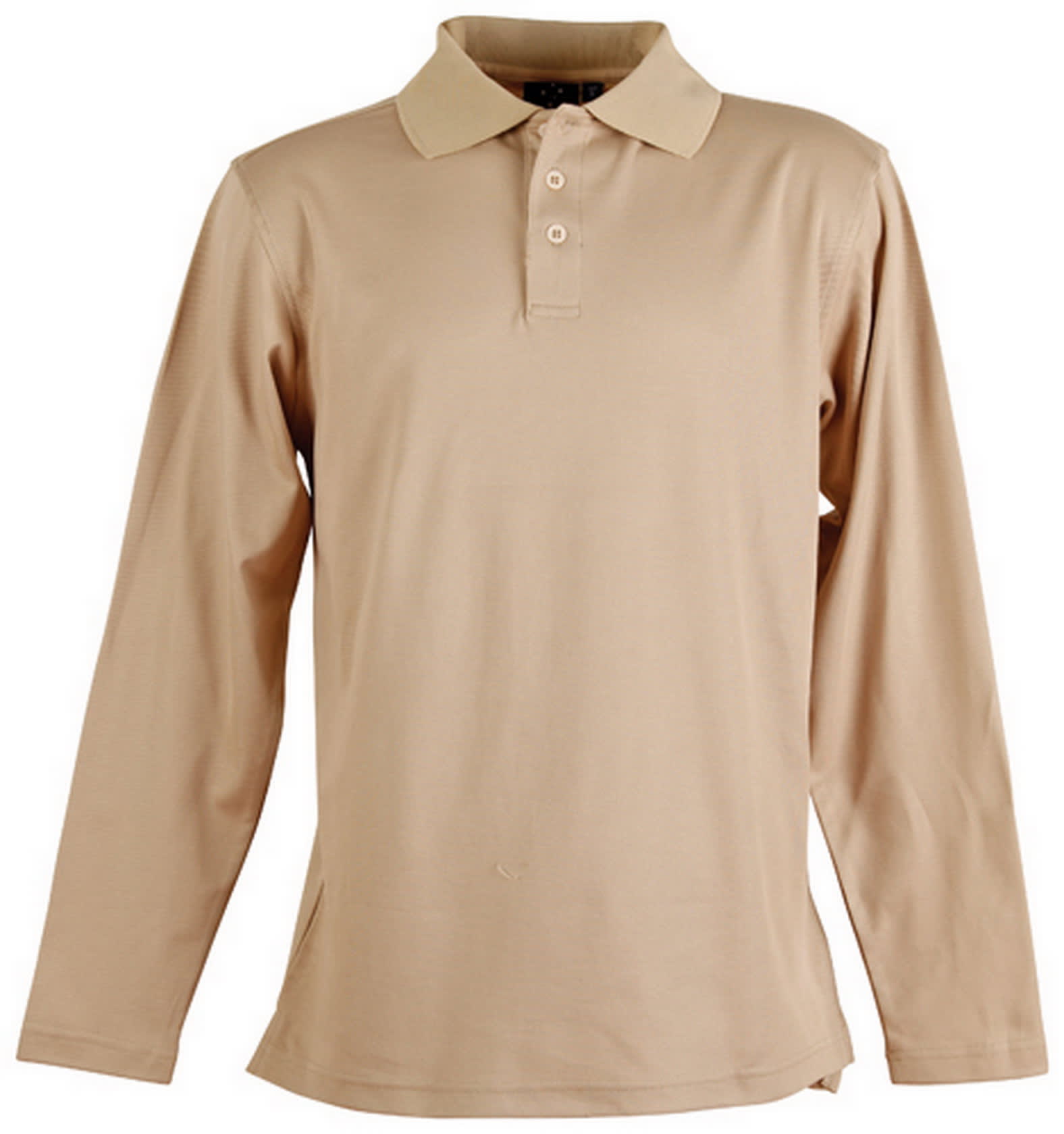 Mens TrueDry Long Sleeve Polo PS35 | Beige