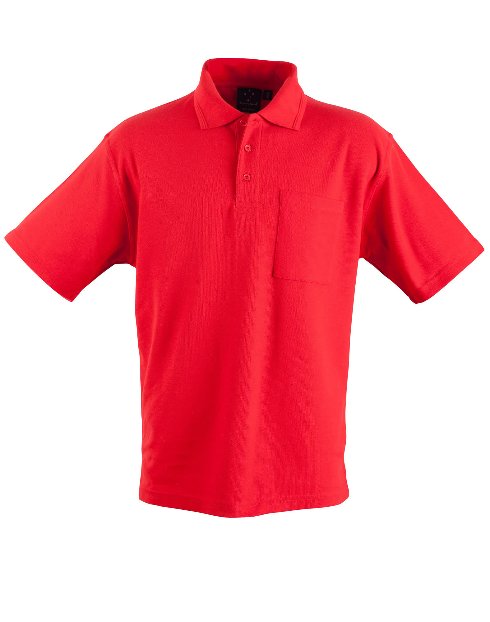 Unisex Poly/Cotton Pique Pocket Short Sleeve Polo PS41 | Red