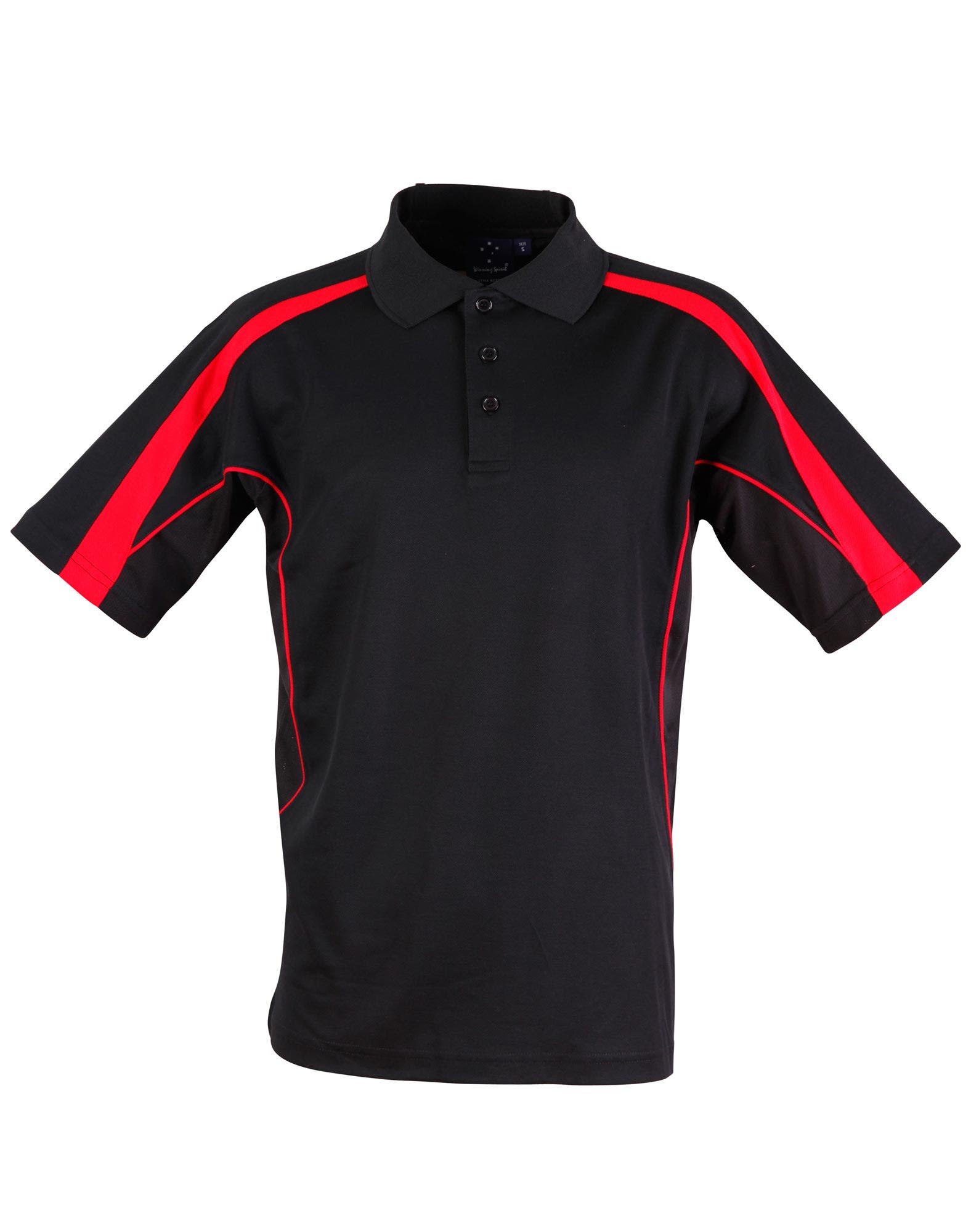 Mens TrueDry Fashion Short Sleeve Polo PS53 | Black/Red