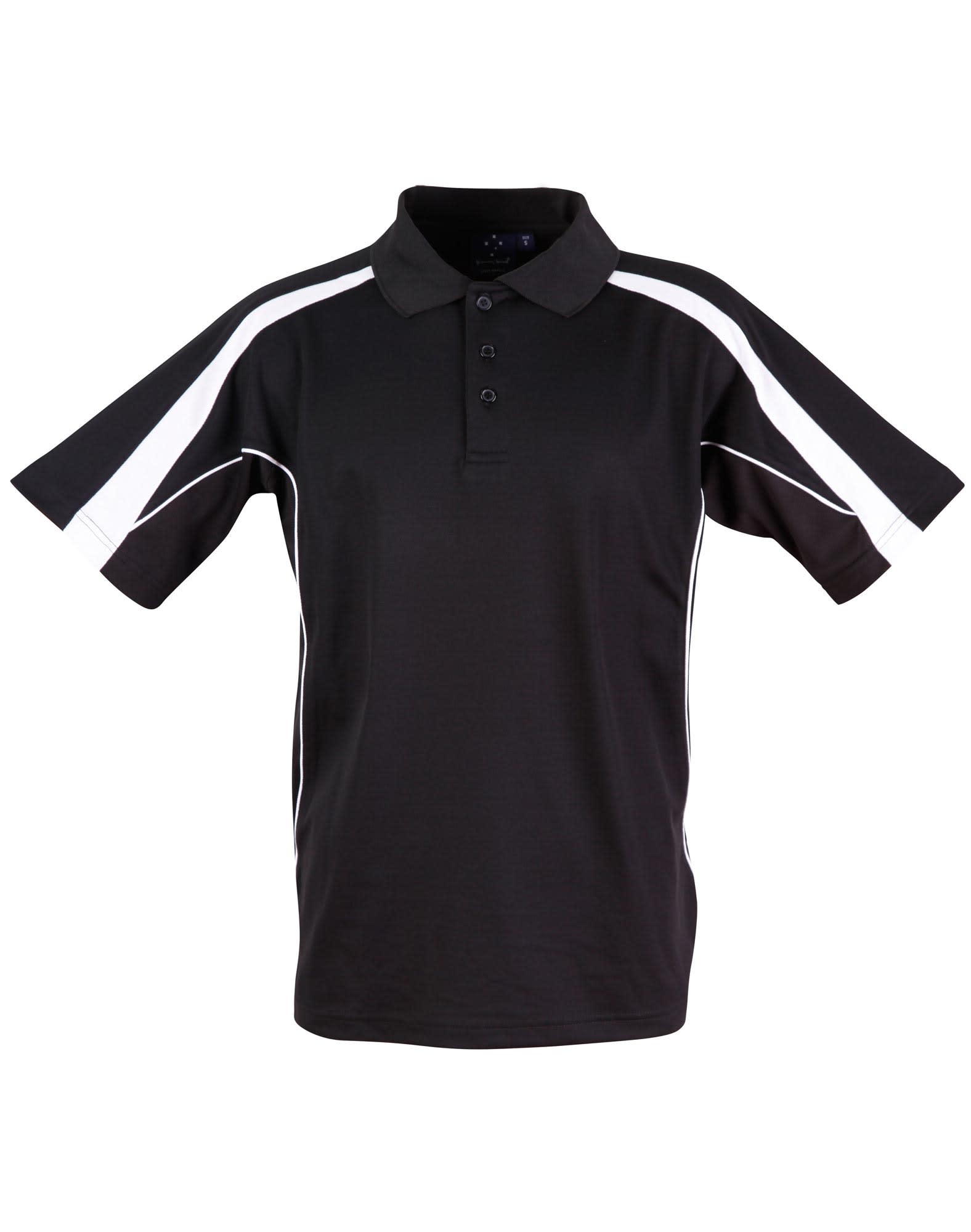 Mens TrueDry Fashion Short Sleeve Polo PS53 | Black/White