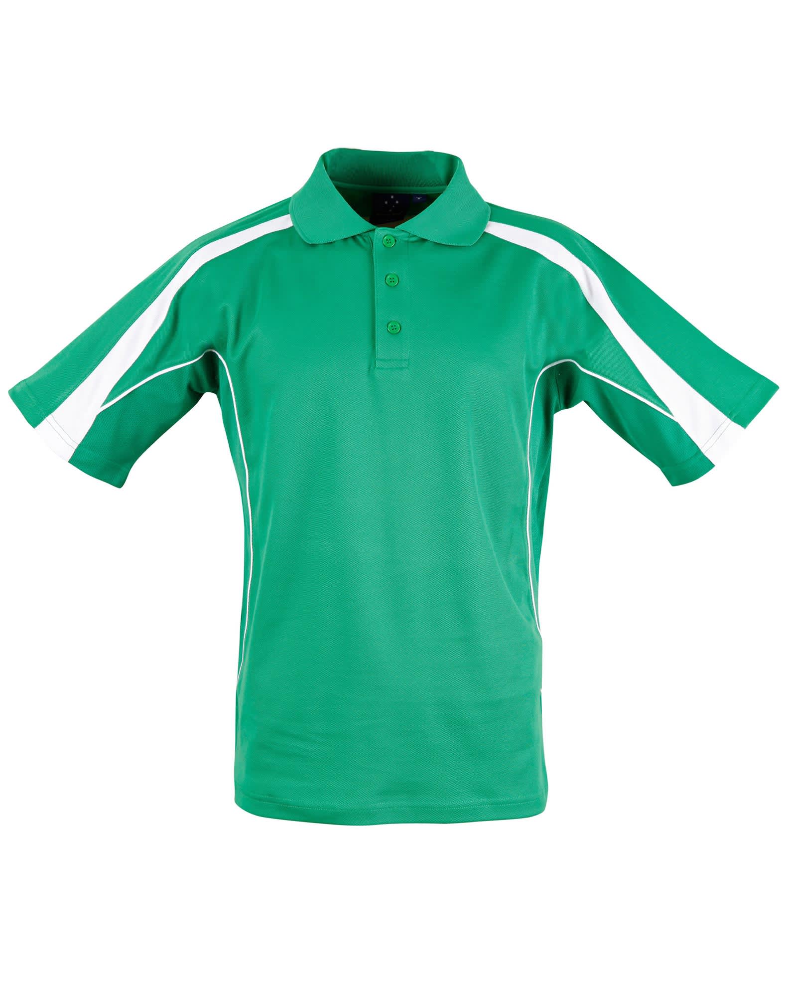 Mens TrueDry Fashion Short Sleeve Polo PS53 | Emerald Green/White