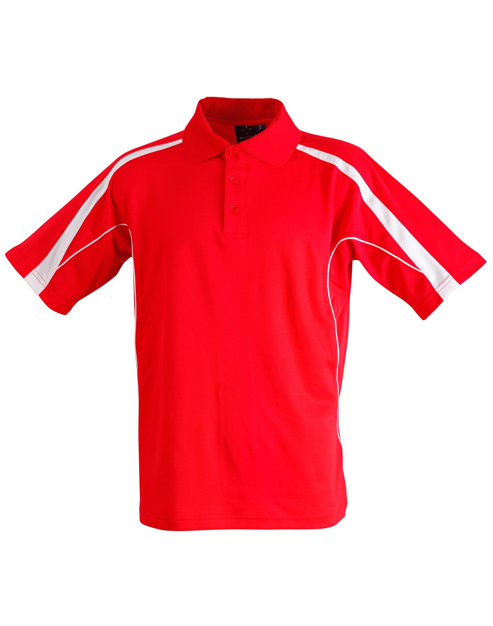 Mens TrueDry Fashion Short Sleeve Polo PS53 | Red/White