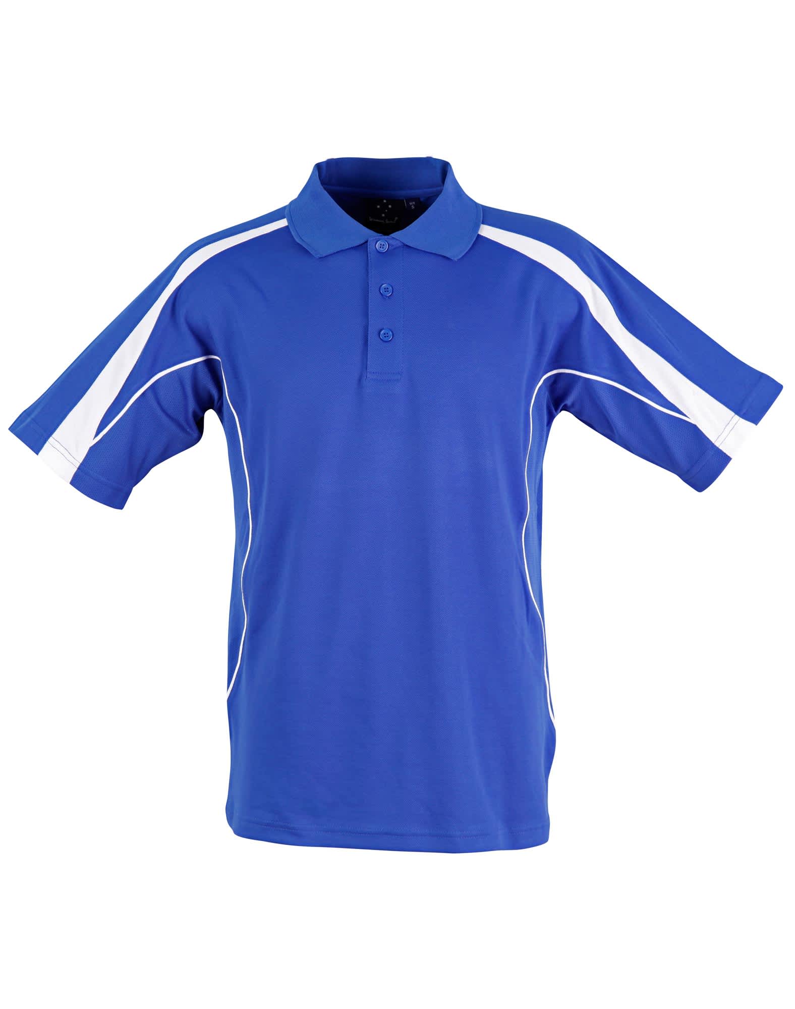 Mens TrueDry Fashion Short Sleeve Polo PS53 | Royal/White