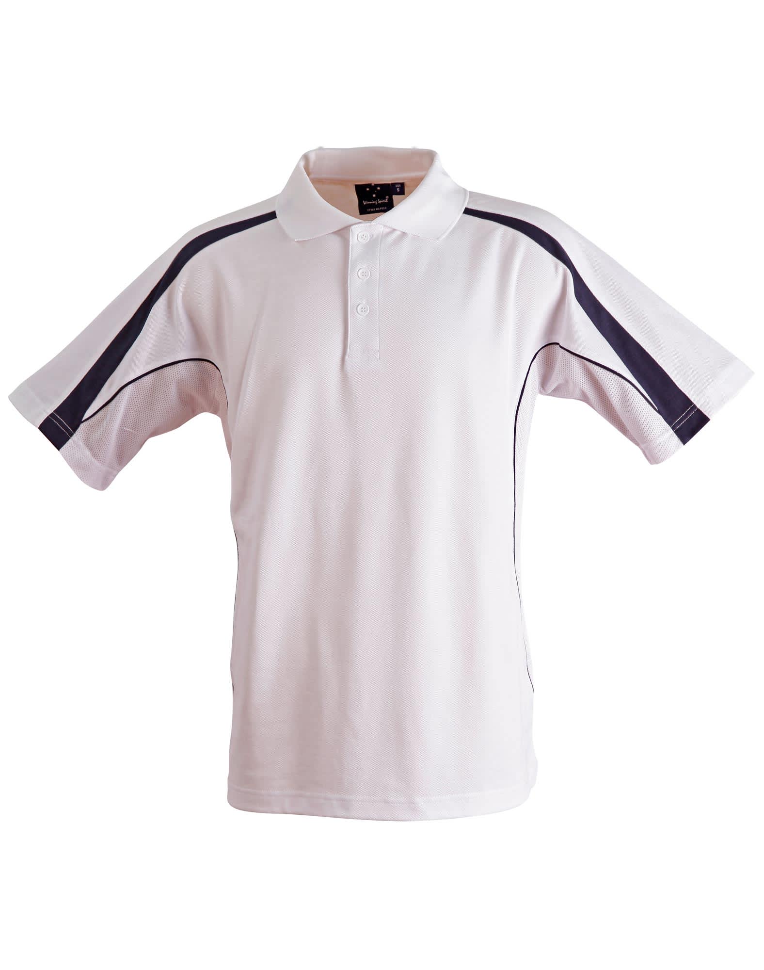 Kids TrueDry Fashion Short Sleeve Polo PS53K | White/Navy
