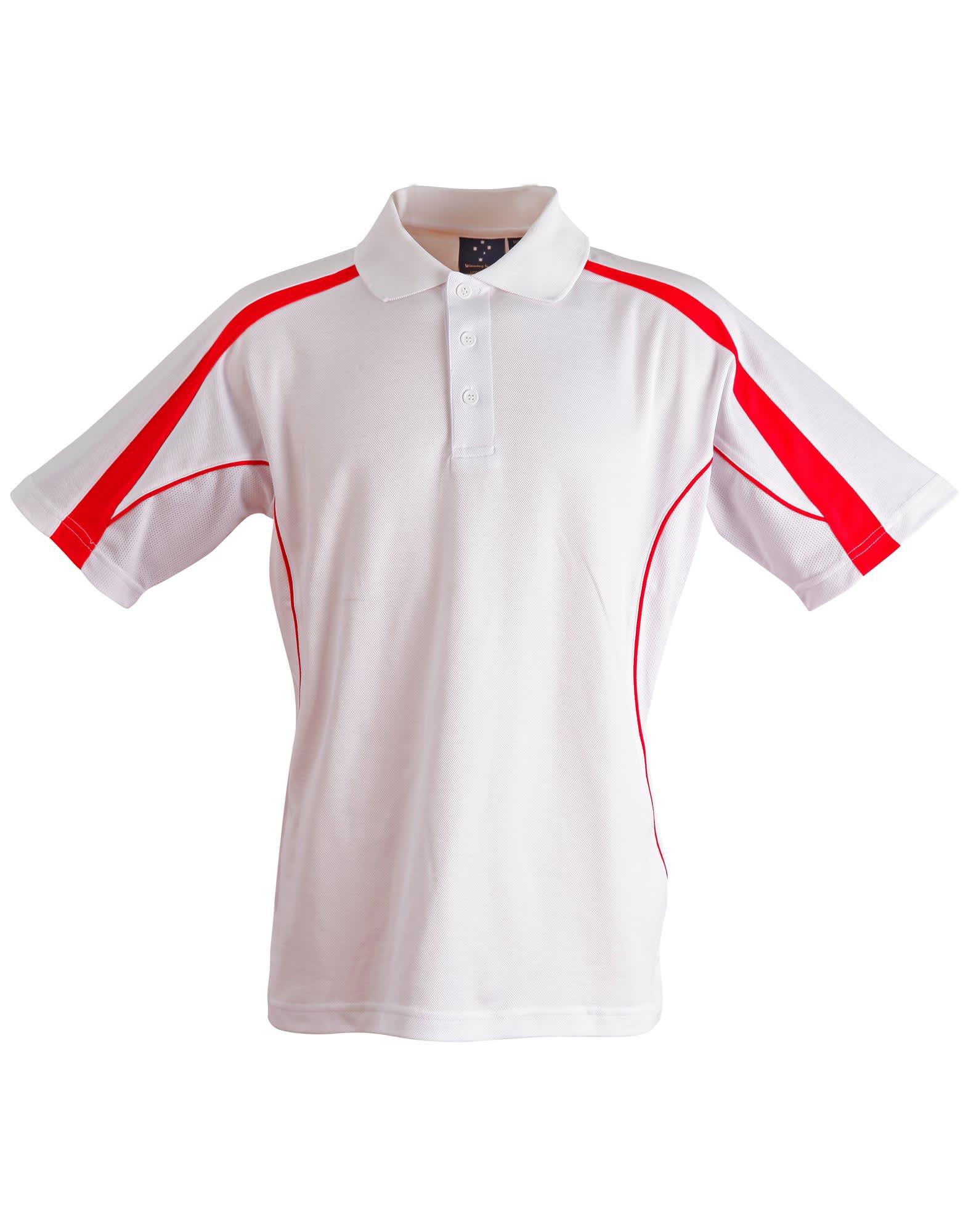 Kids TrueDry Fashion Short Sleeve Polo PS53K | White/Red