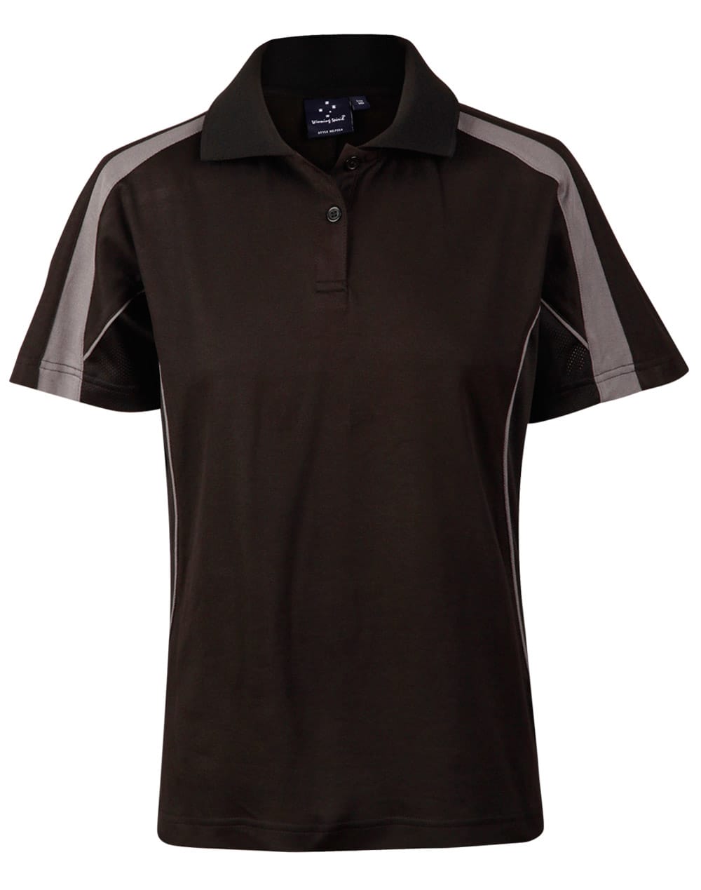 Ladies TrueDry Fashion Short Sleeve Polo PS54 | Black/Ash