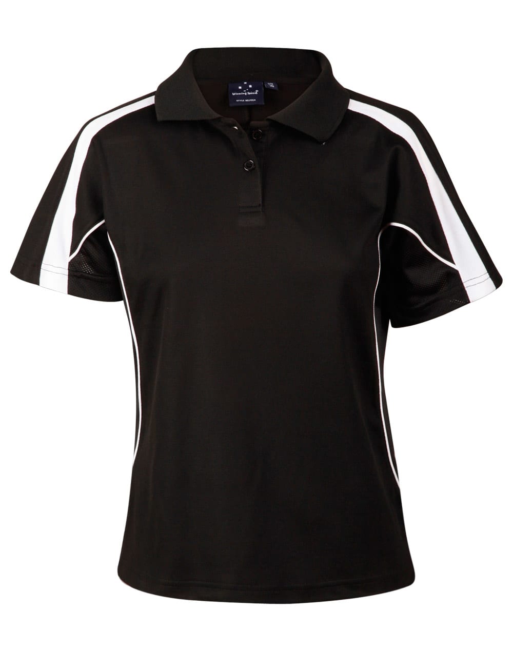 Ladies TrueDry Fashion Short Sleeve Polo PS54 | Black/White