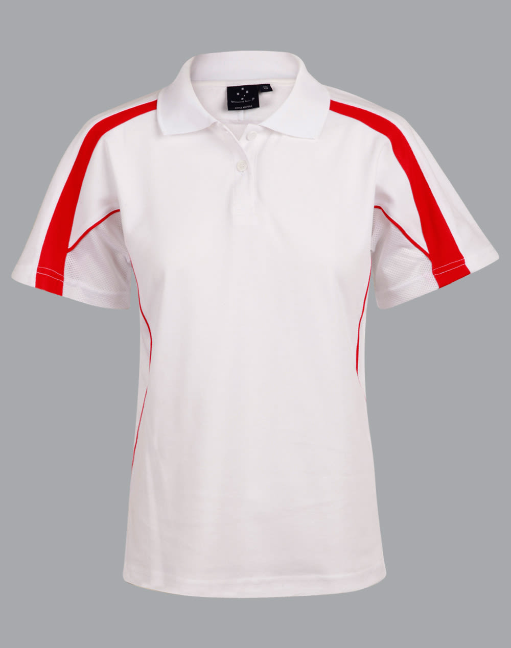 Ladies TrueDry Fashion Short Sleeve Polo PS54 | White/Red