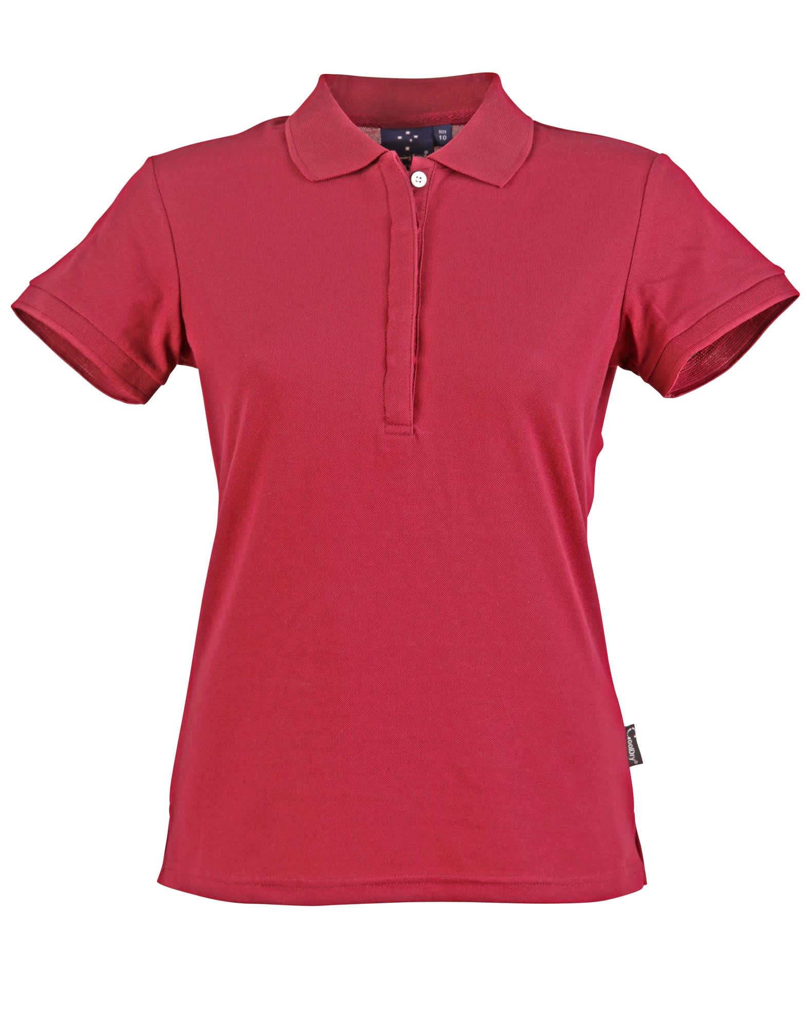 Ladies TrueDry Solid Colour Short Sleeve Pique Polo PS64 | Maroon