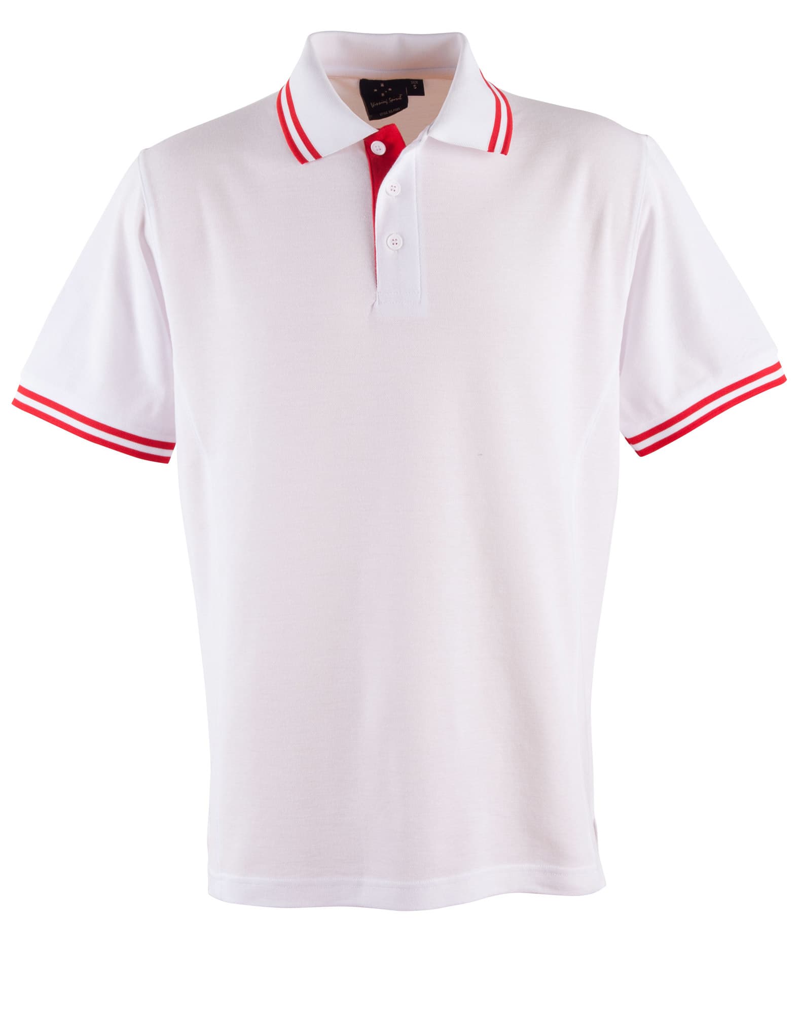 Kids TrueDry Pique Short Sleeve Polo PS65K | White/Red