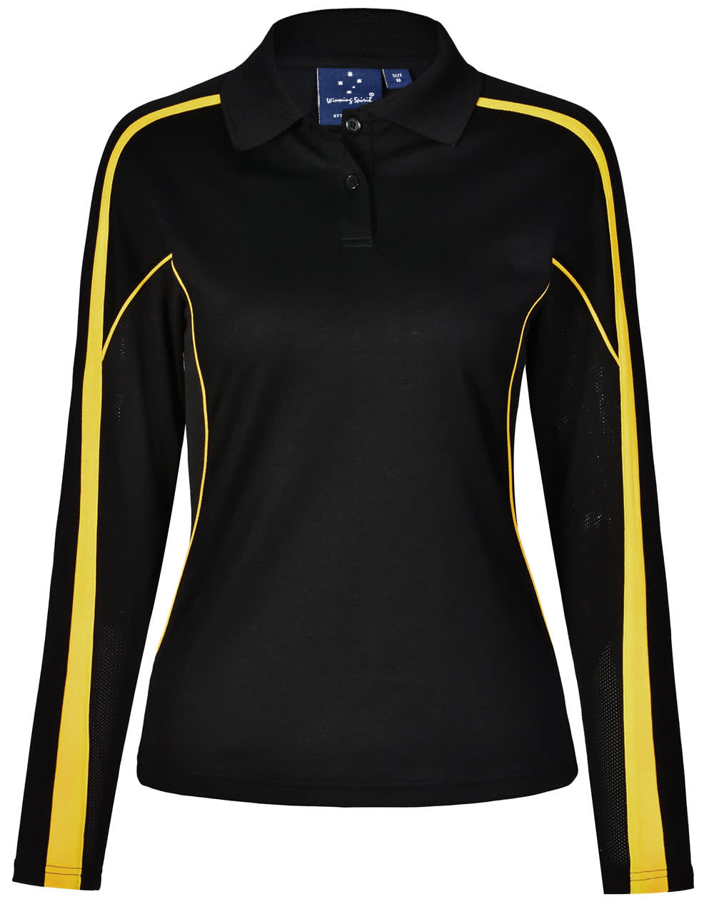 Ladies TrueDry Fashion Long sleeve Polo PS70 | Black/Gold