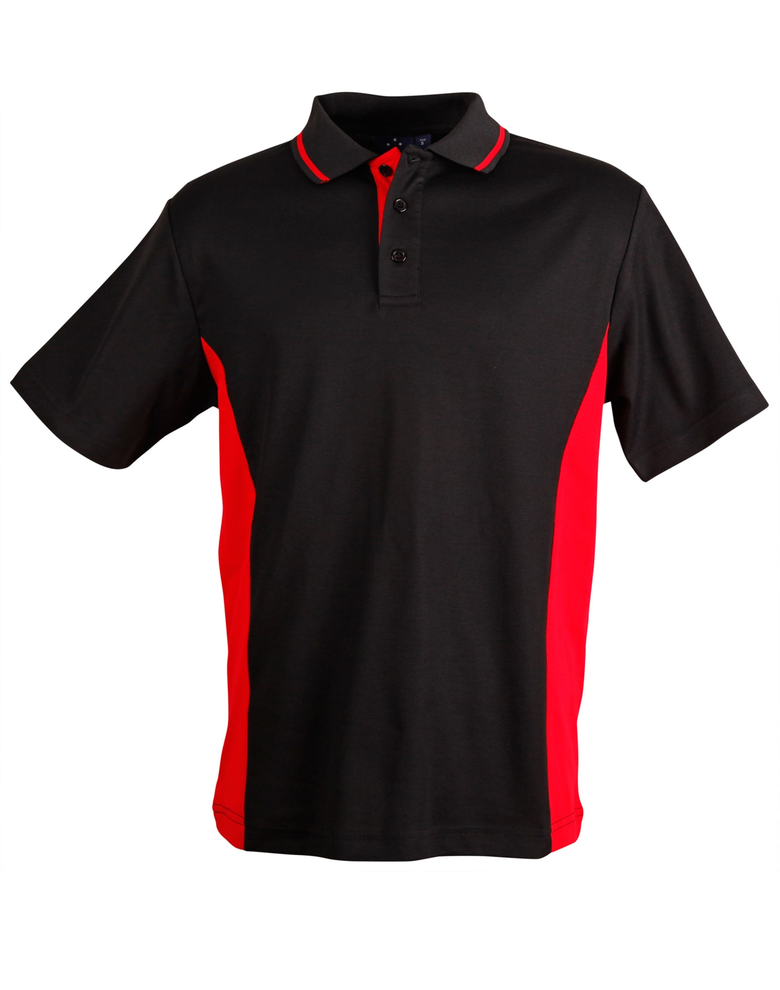 Kids TrueDry Contrast Short Sleeve Polo PS73K | Black/Red