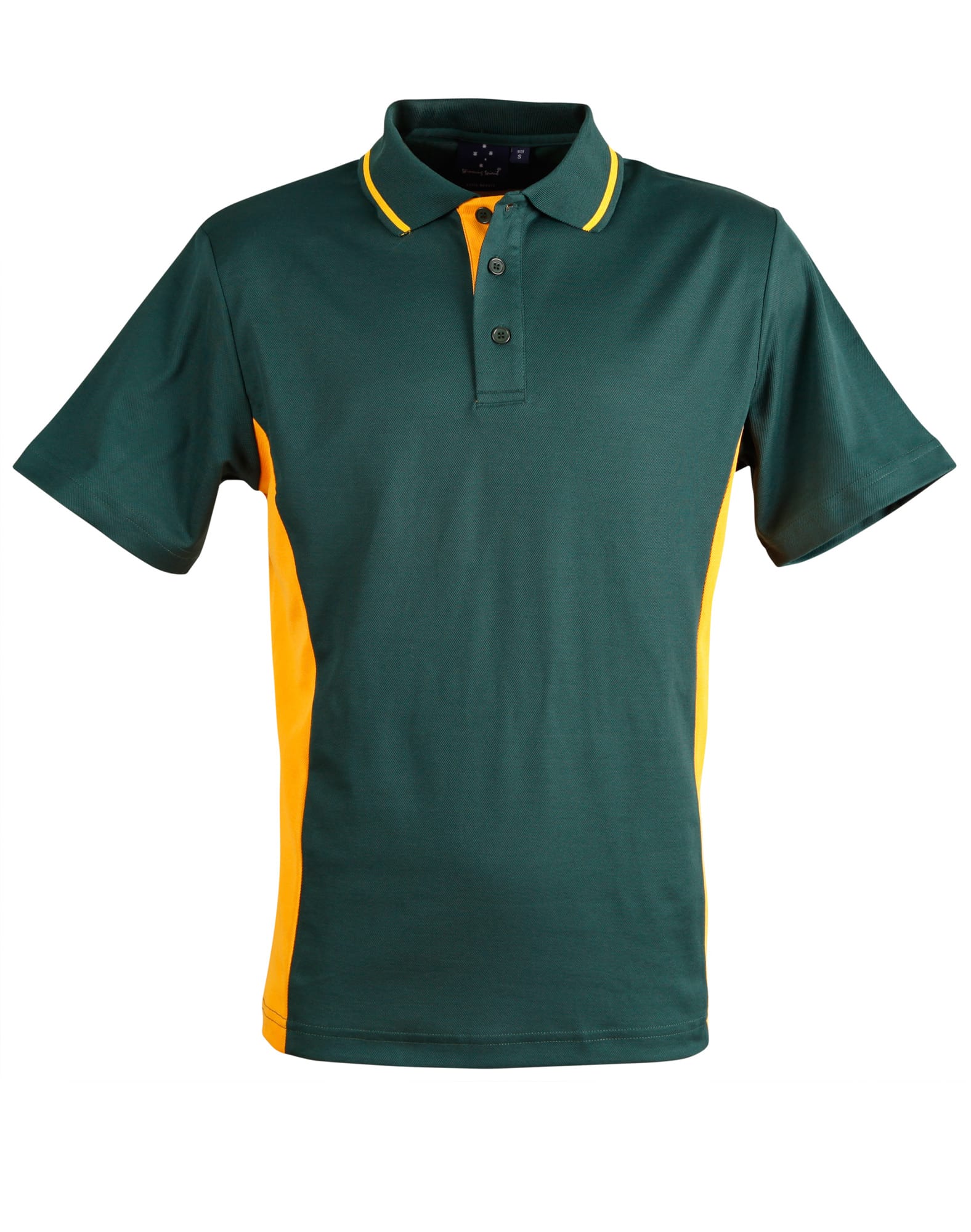 Kids TrueDry Contrast Short Sleeve Polo PS73K | Bottle/Gold