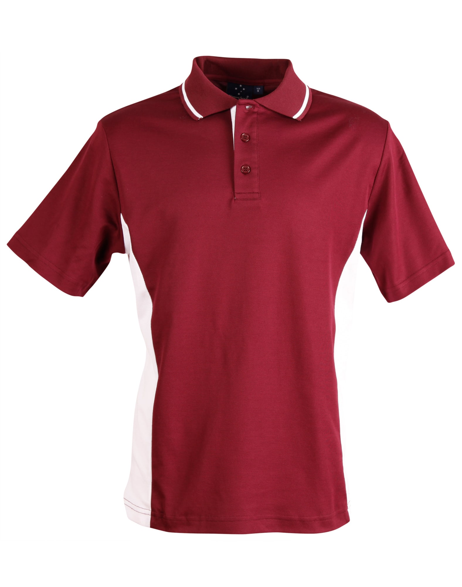 Kids TrueDry Contrast Short Sleeve Polo PS73K | Maroon/White