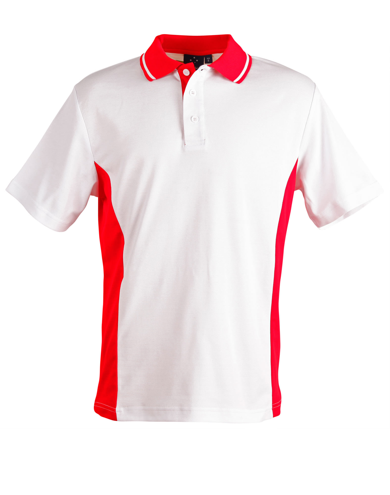 Kids TrueDry Contrast Short Sleeve Polo PS73K | White/Red