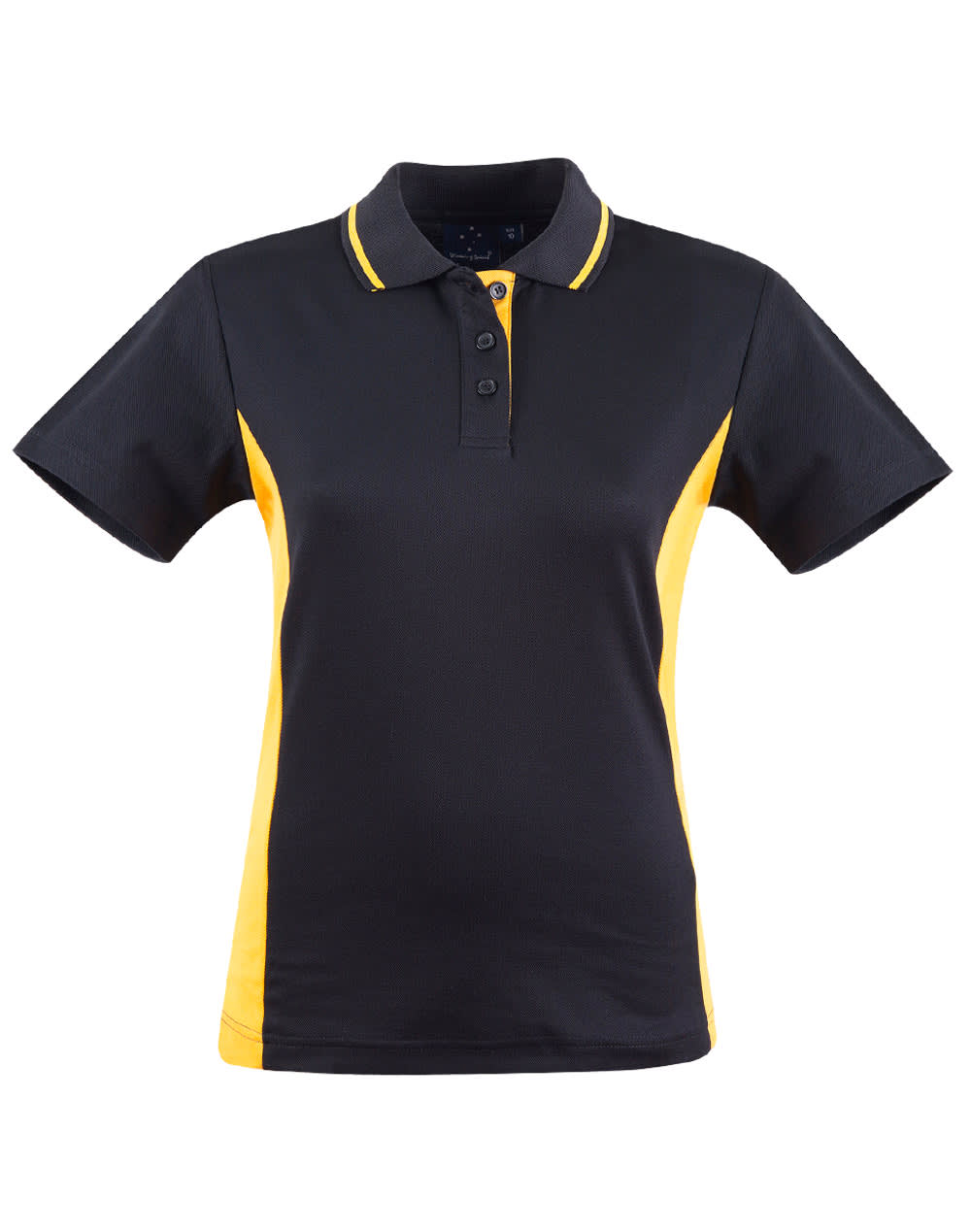 Ladies TrueDry Contrast Short Sleeve Polo PS74 | Black/Gold