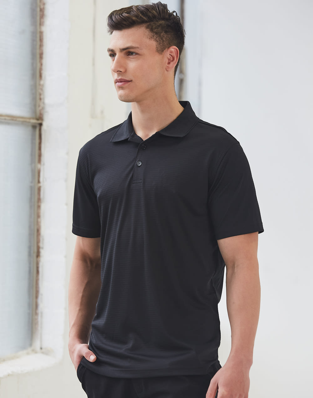 Mens CoolDry Textured Polo PS75