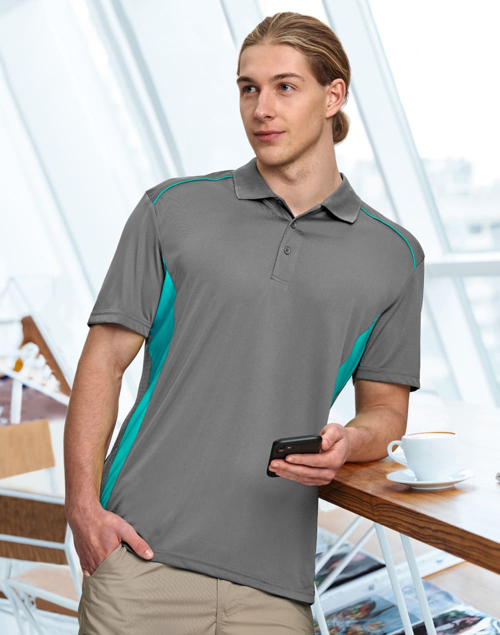 Mens CoolDry Short Sleeve Contrast Polo PS79 | 