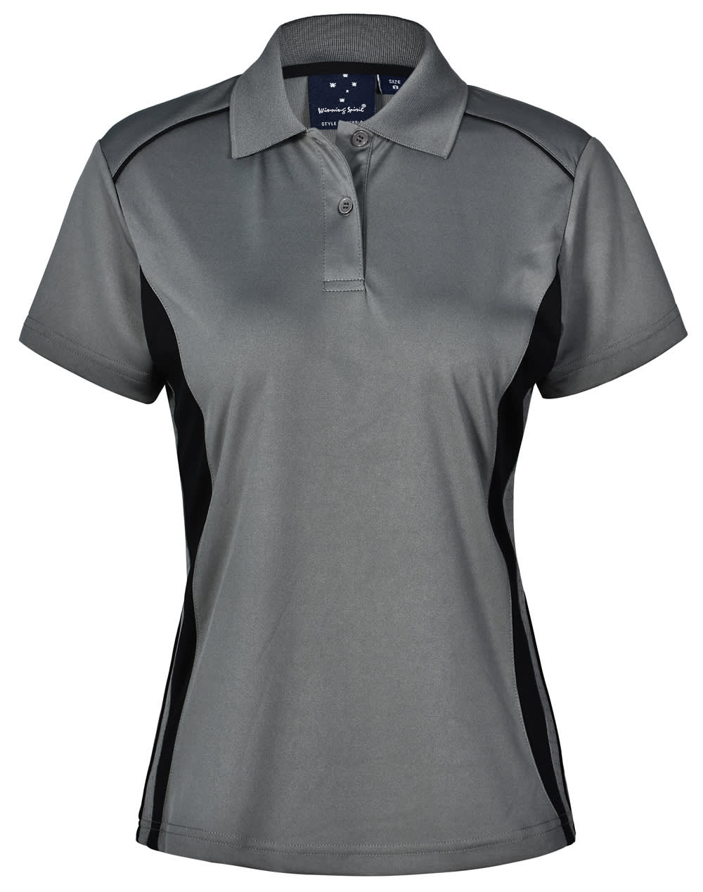 Ladies CoolDry Short Sleeve Contrast Polo PS80 | Ash/Black