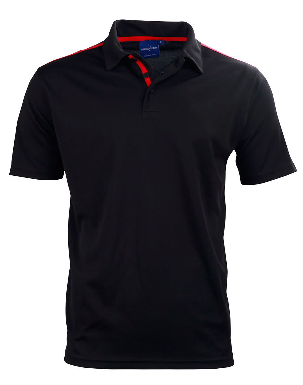 Mens RapidCoolTM Short Sleeve Contrast Polo PS83 | Black/Red