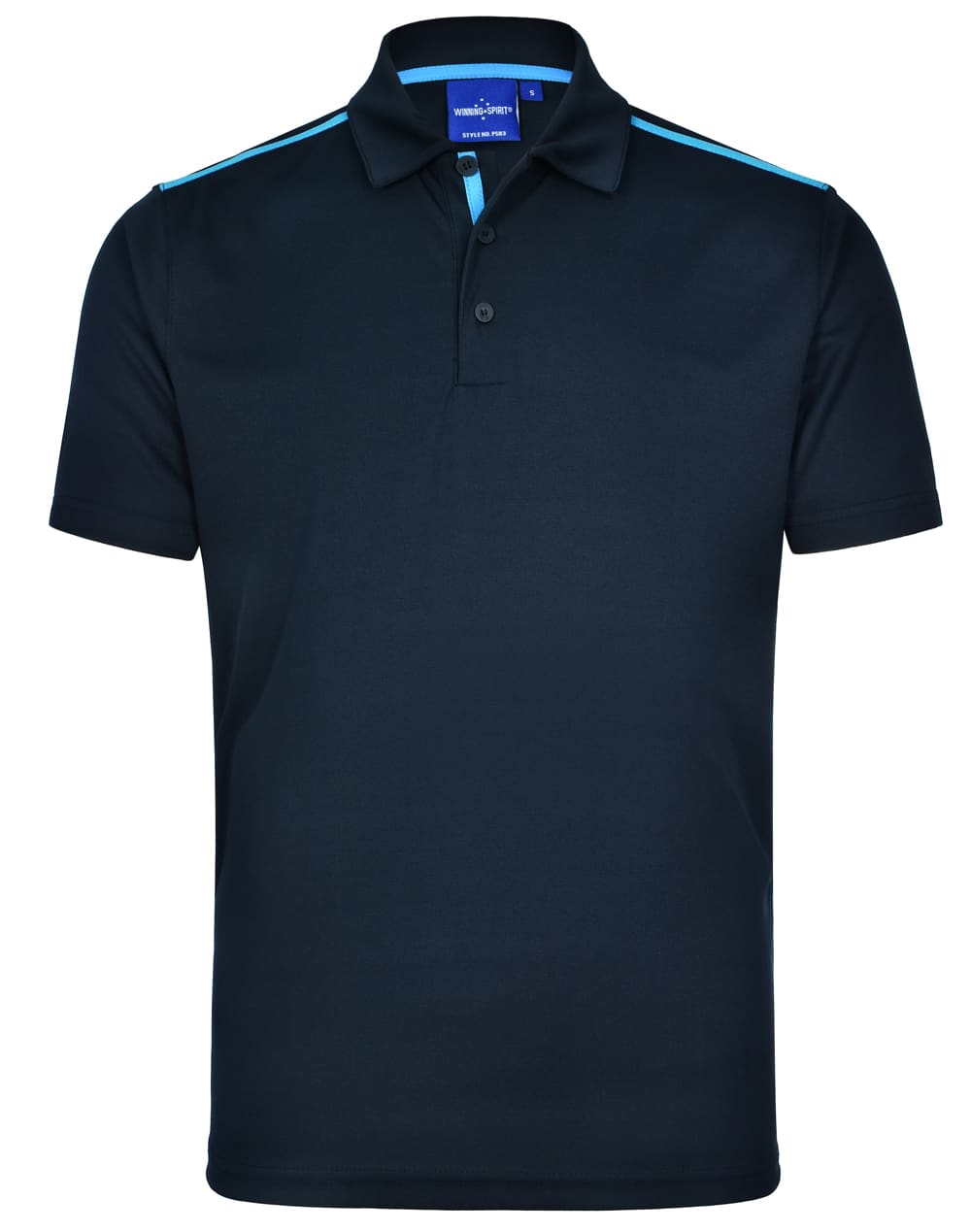 Mens RapidCoolTM Short Sleeve Contrast Polo PS83 | Navy/Cyan