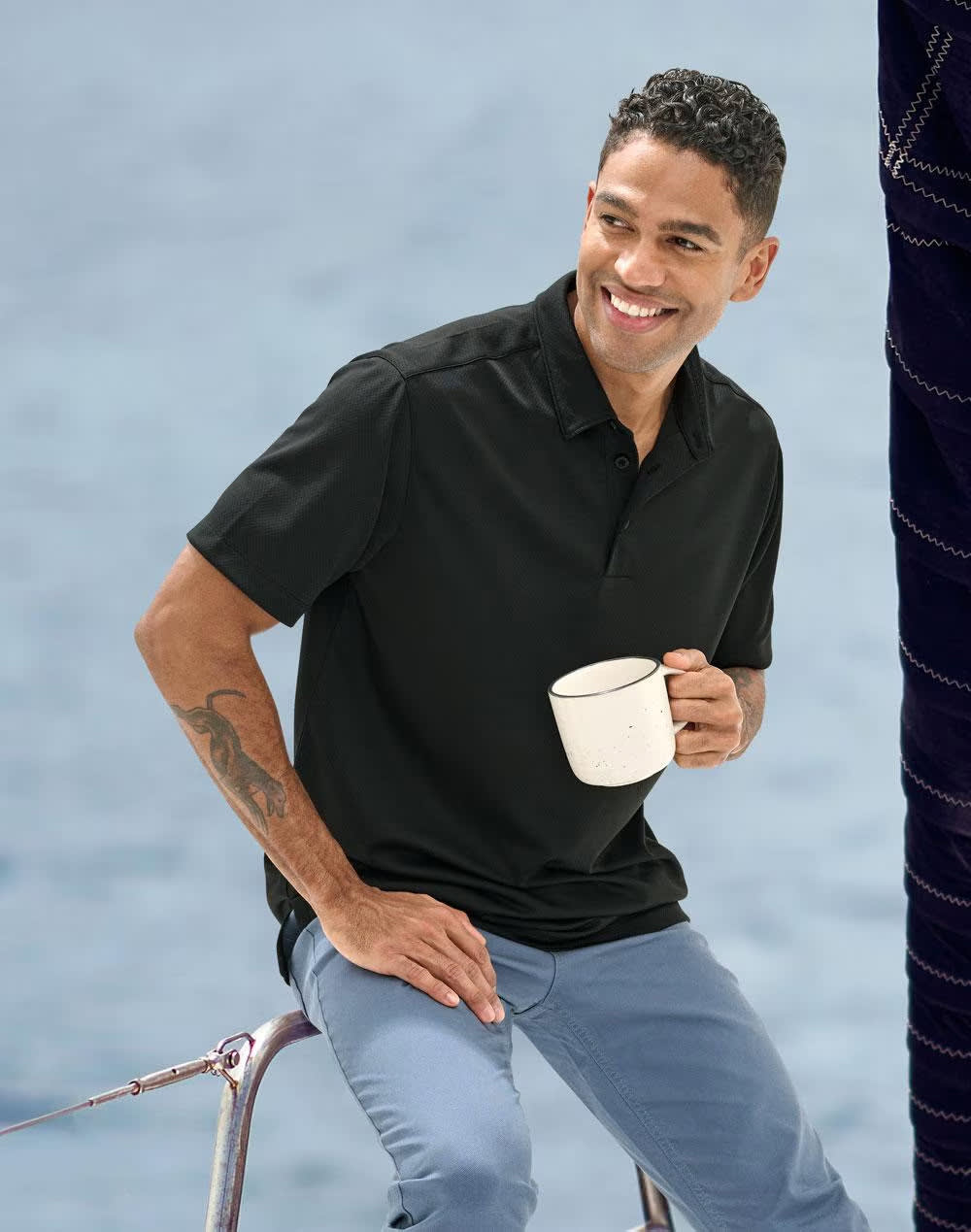 Men's Sustainable Jacquard Knit S/S Polo SH-PS95