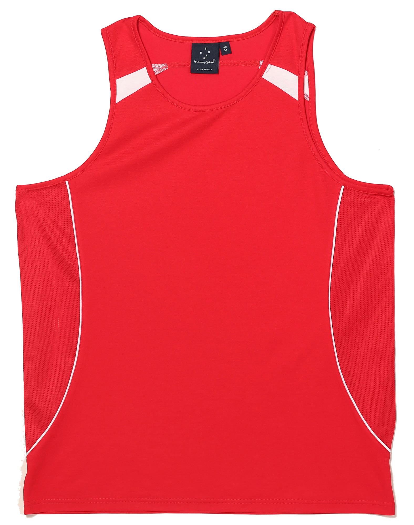 Mens TrueDry Fashion Singlet SL53 | Red/White