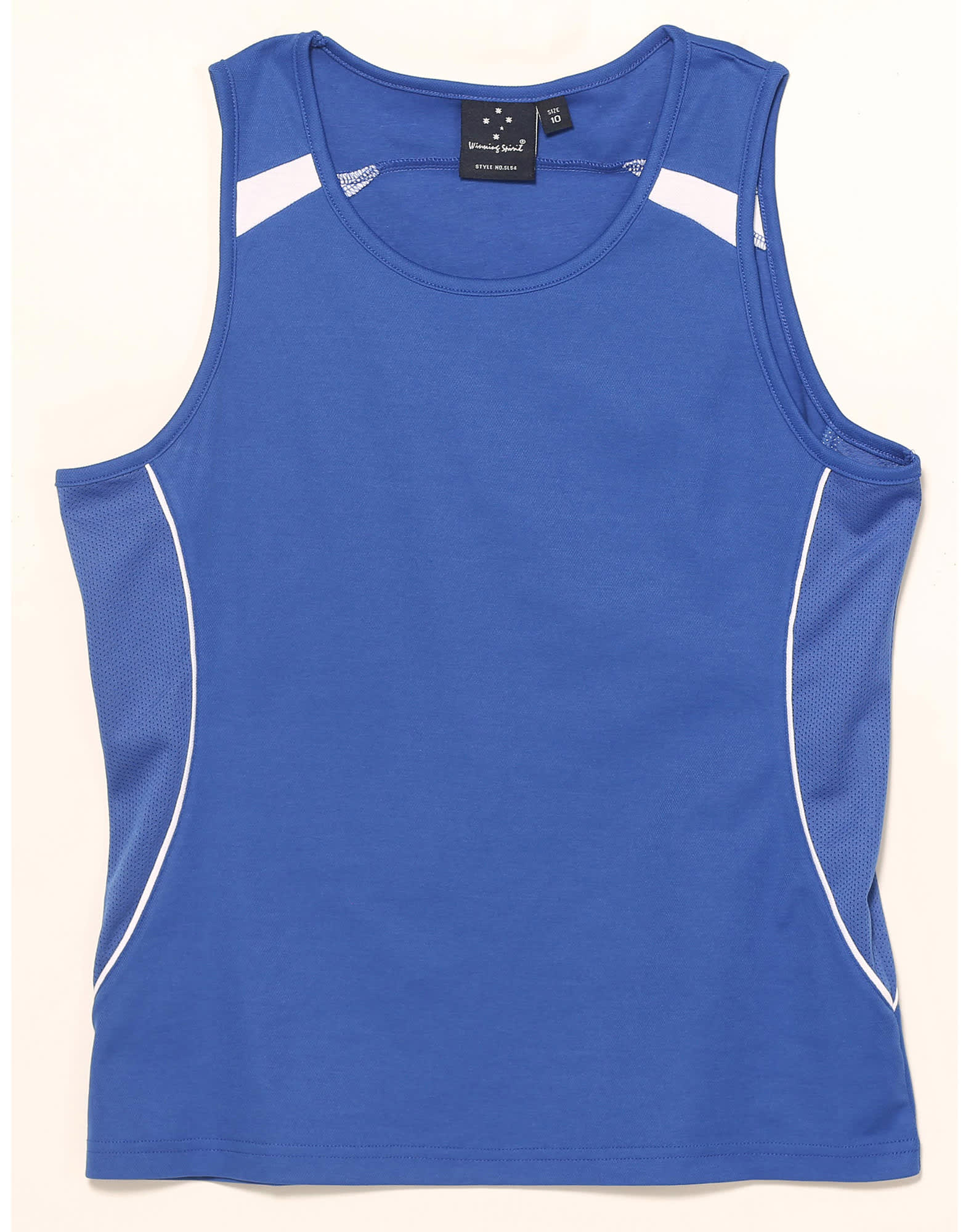 Ladies TrueDry Fashion Singlet SL54 | Royal/White