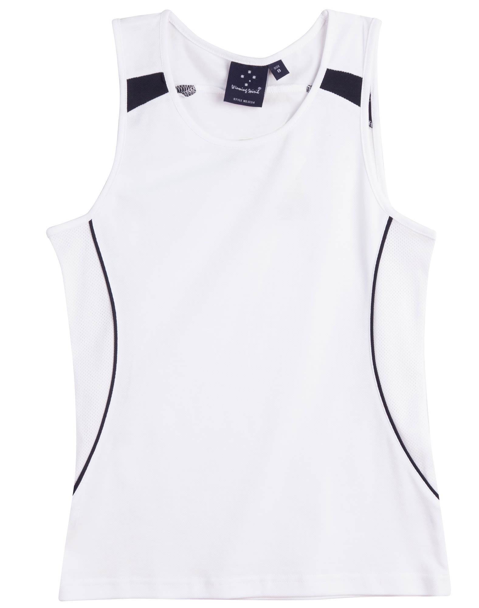 Ladies TrueDry Fashion Singlet SL54 | White/Navy