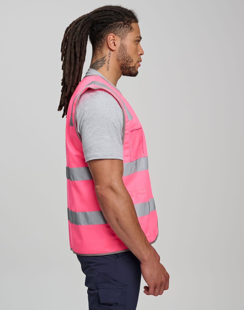 Hi Vis Safety Zip Vest With ID & Utility Pockets SH-SW04
