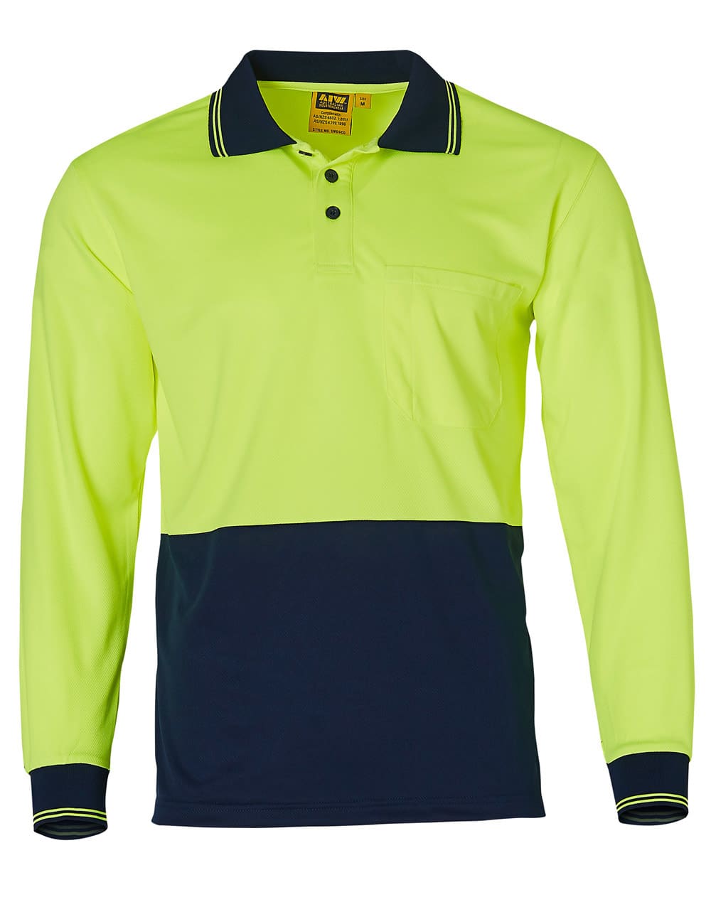 CoolDry Micro-mesh Safety Polo SW05CD | FluoroYellow/Navy