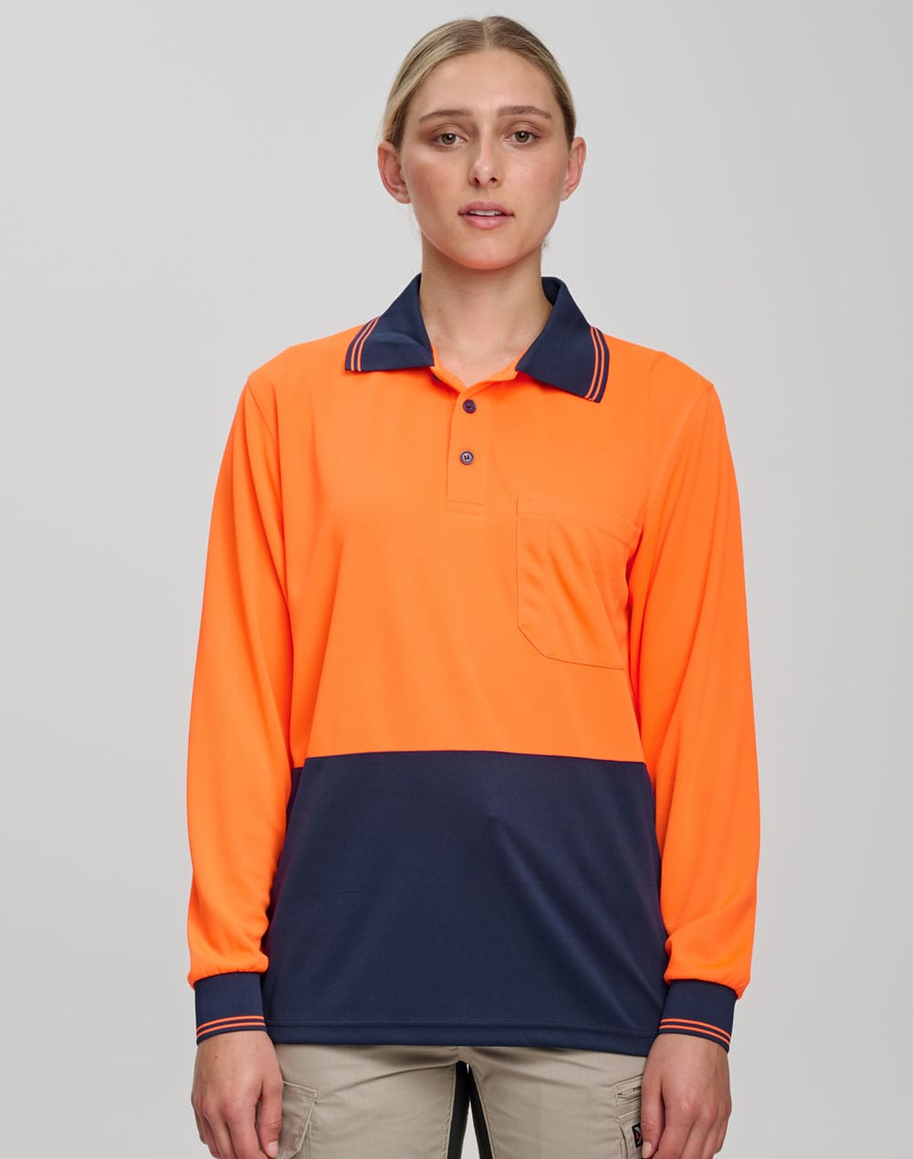 Hi-Vis cooldry safety polo L/S SH-SW05CD