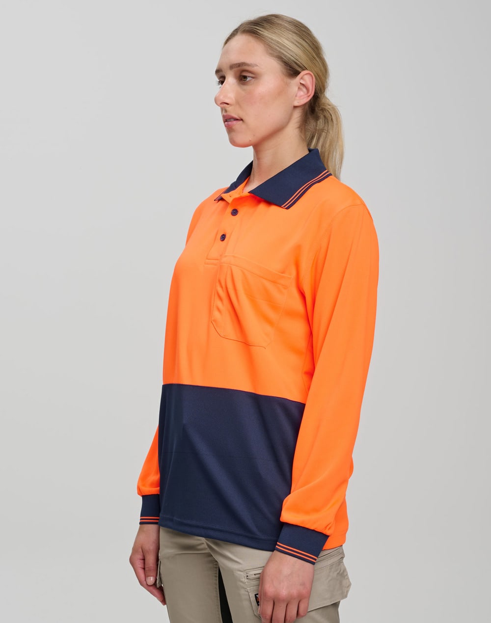 Hi-Vis cooldry safety polo L/S SH-SW05CD