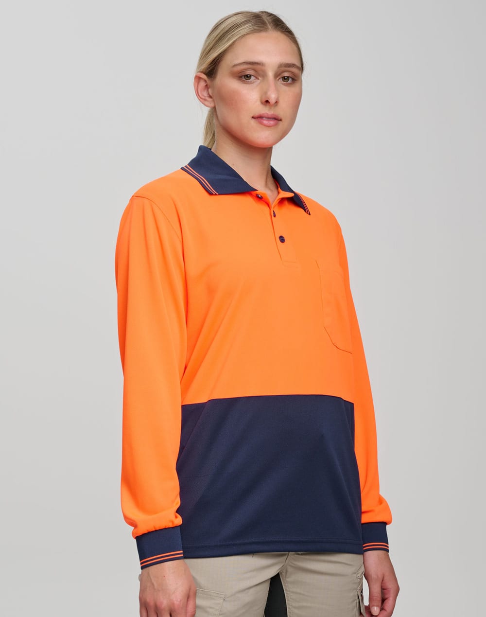 Hi-Vis cooldry safety polo L/S SH-SW05CD