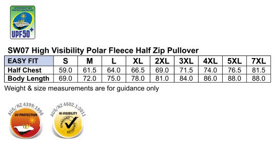 High Visibility Polar Fleece Half Zip Pullover SW07 | 