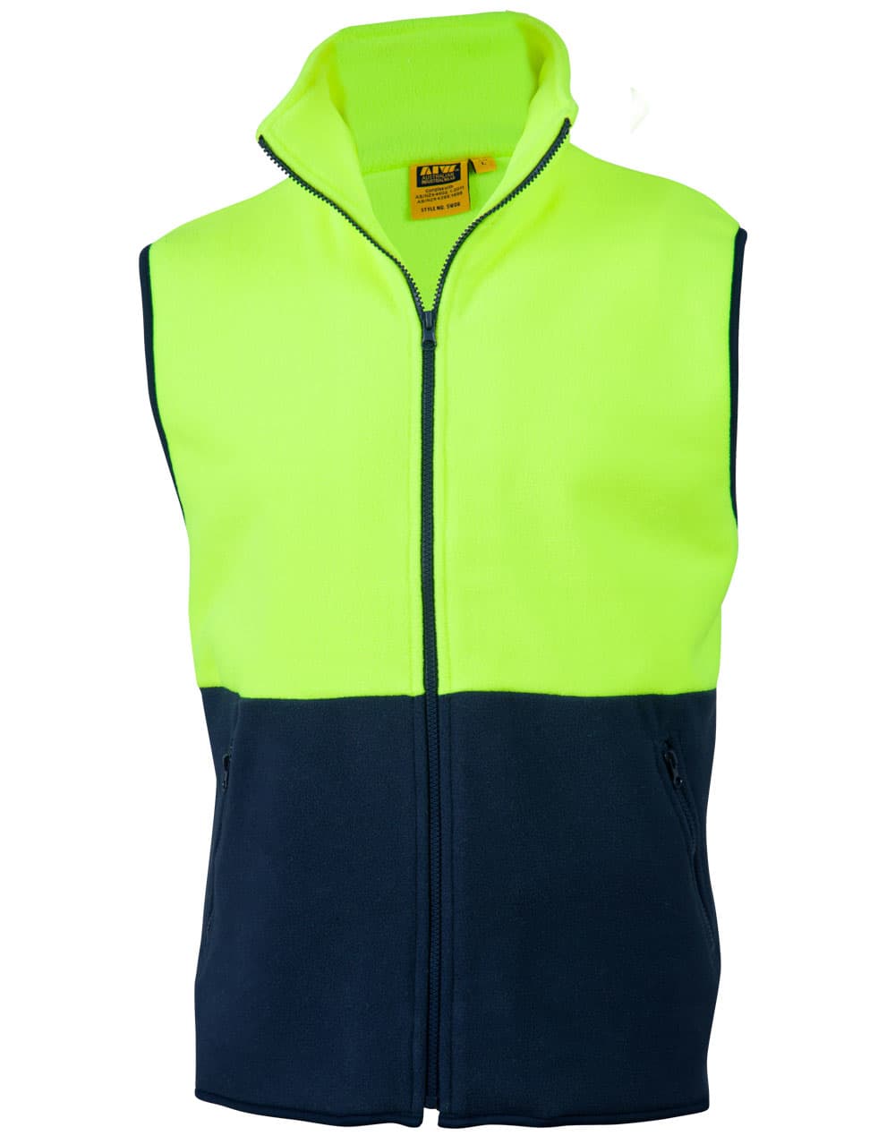 High Visibility 2 Tone Vest SW08 | FluoroYellow/Navy