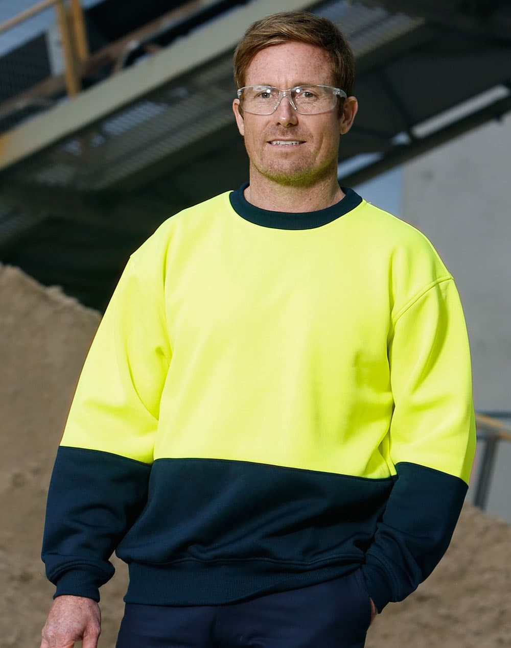 High Visibility Two Tone Crew Neck Safety Windcheater SW09