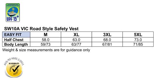 VIC Road Style Safety Vest SW10A | 