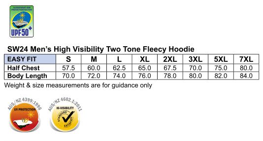 High Visibility Two Tone Fleecy Hoodie SW24 | 