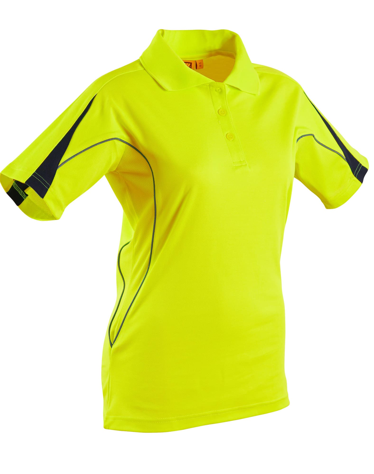 Ladies TrueDry Hi-Vis Polo with Reflective Piping SW26A | Yellow/Navy