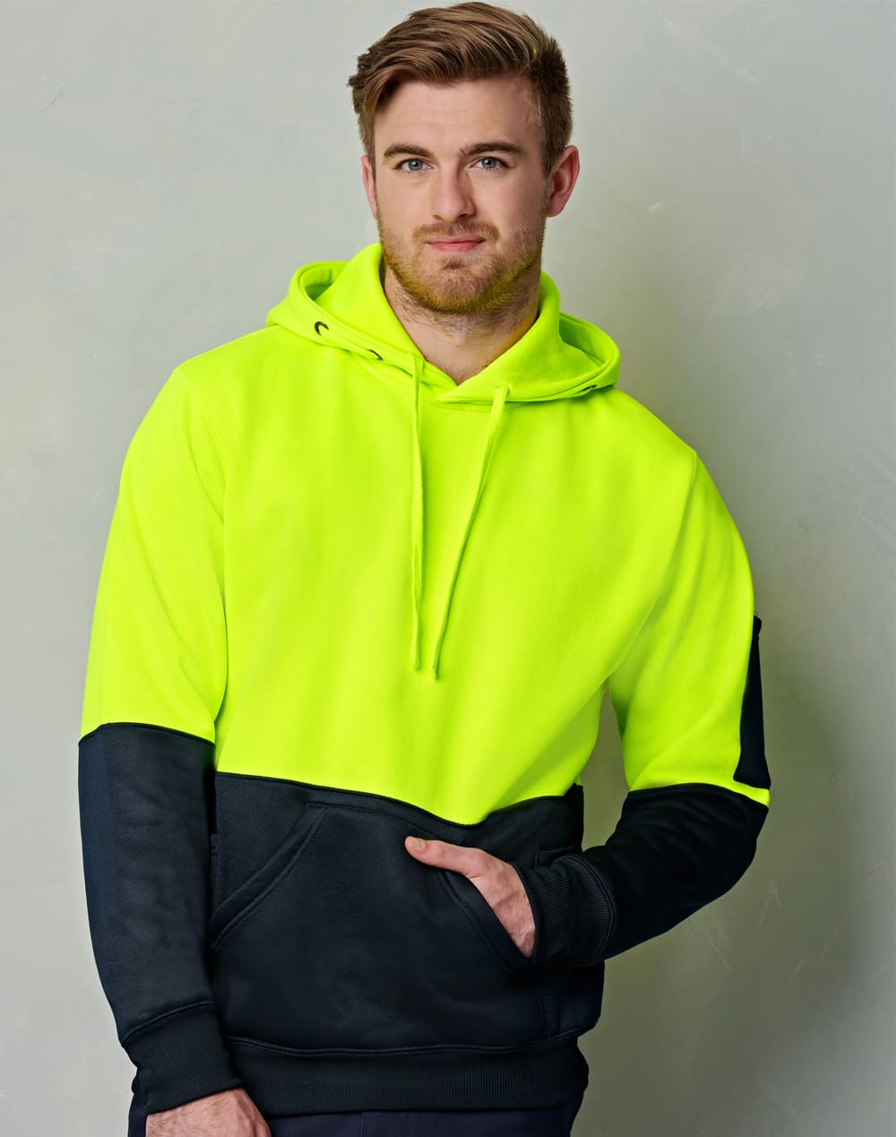 Adults Hi-Vis Two Tone Kangaroo Pocket Hoodie SW38 | 