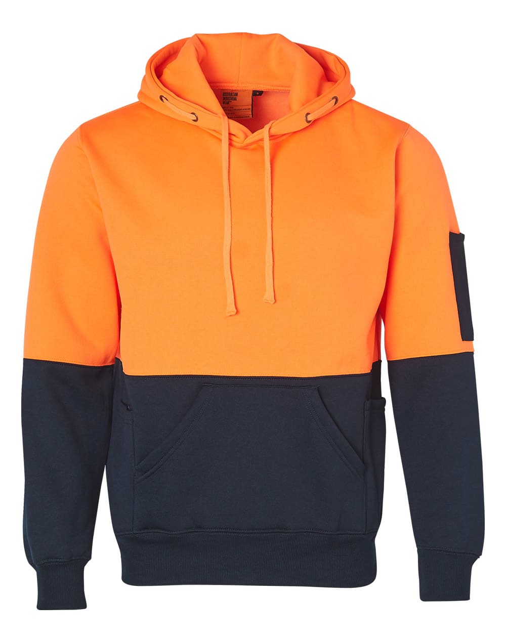 Adults Hi-Vis Two Tone Kangaroo Pocket Hoodie SW38 | Orange/Navy