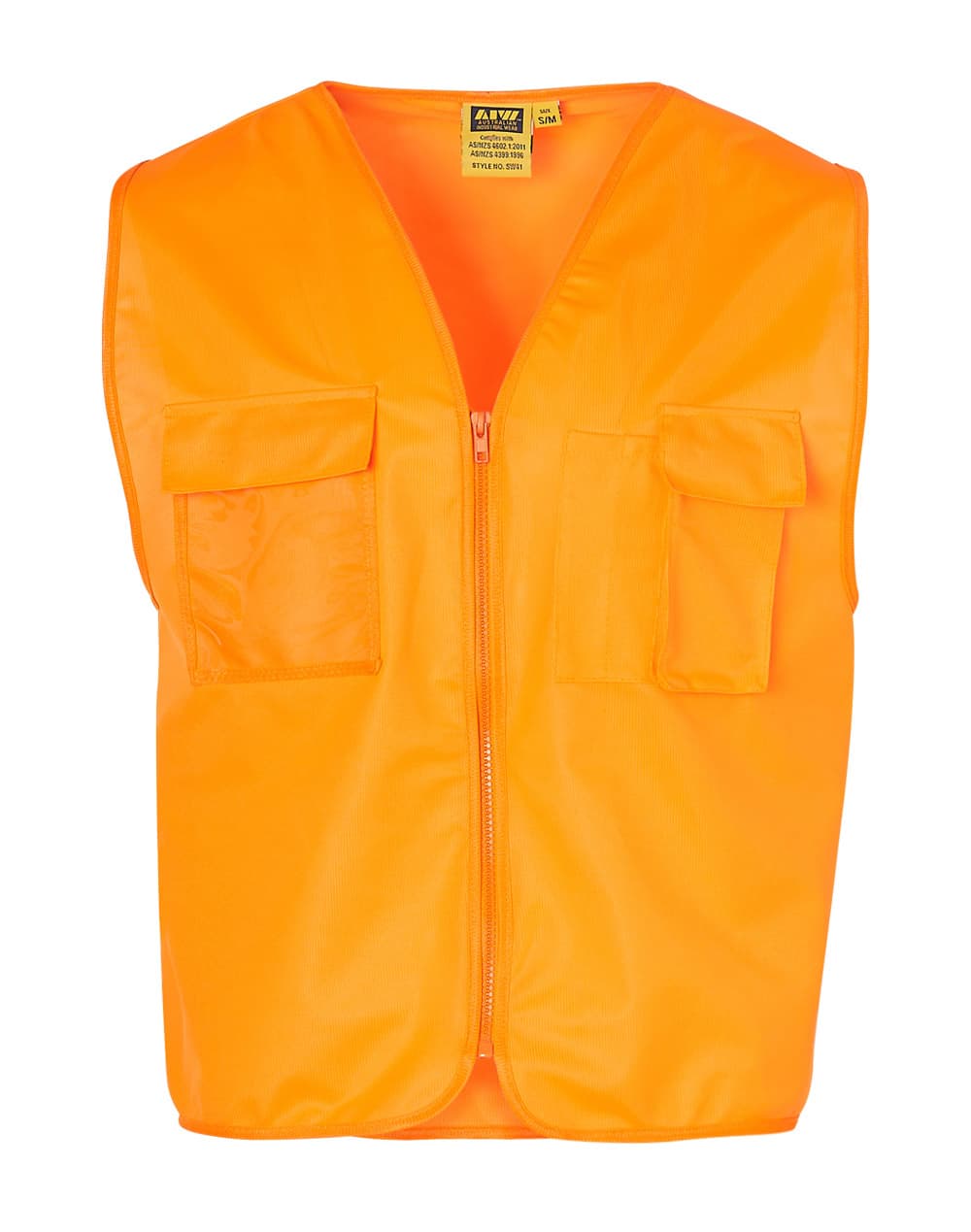 High Visibility Safety Vest with chest pockets SW41 | Orange